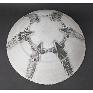 Vintage Ceiling Lamp Shade Frosted Embossed Design 1950's Light fixture